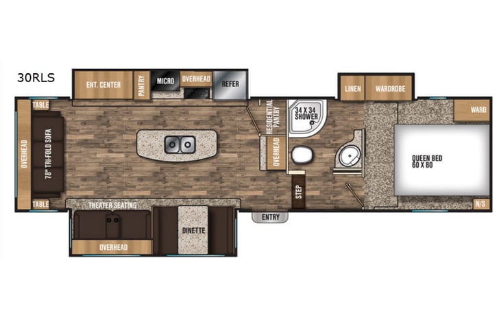 Representative floor plan provided by a trusted RVshare partner.