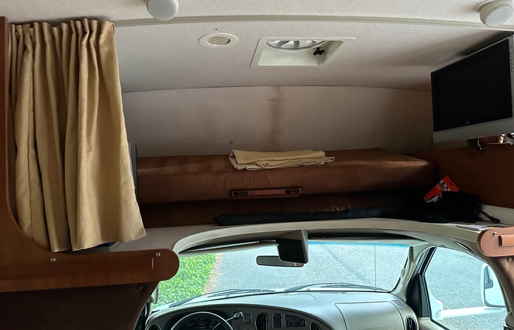 Loft area above cap expands into a queen-sized bed--and it's comfortable!