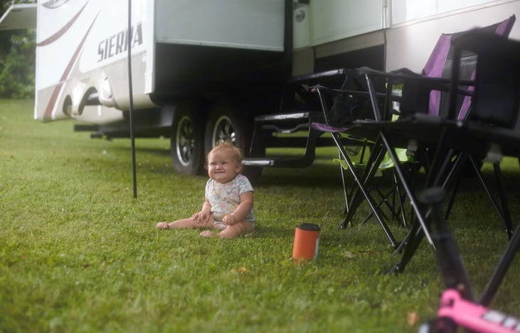 Our 6 Month old Blakely -- She Loveeess Camping!