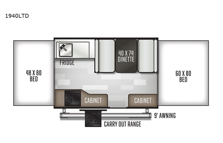 Representative floor plan provided by a trusted RVshare partner.