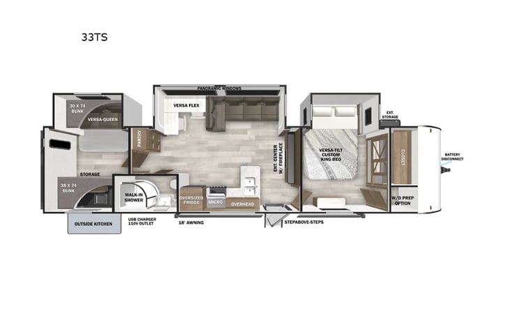 Representative floor plan provided by a trusted RVshare partner.
