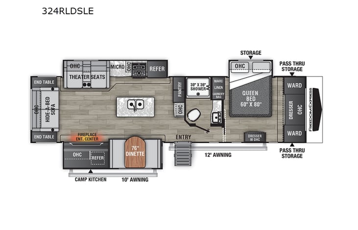 Representative floor plan provided by a trusted RVshare partner.