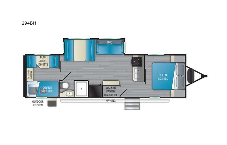 Representative floor plan provided by a trusted RVshare partner.