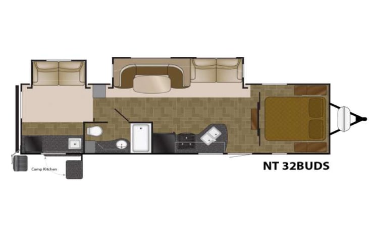 Representative floor plan provided by a trusted RVshare partner.