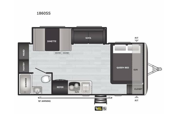 Representative floor plan provided by a trusted RVshare partner.