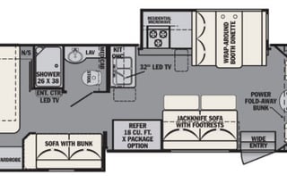 Explore in our 2018 FR3 32DS Bunkhouse Motorhome!