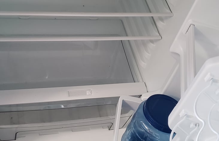 Spacious fridge with water purifier & drink pitcher.