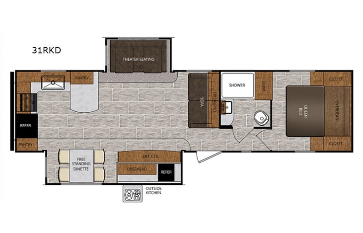 Representative floor plan provided by a trusted RVshare partner.