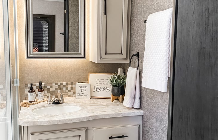 Plenty of space in this beautiful bathroom!