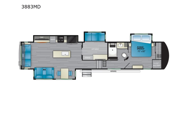 Representative floor plan provided by a trusted RVshare partner.