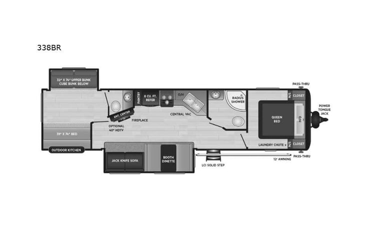 Representative floor plan provided by a trusted RVshare partner.