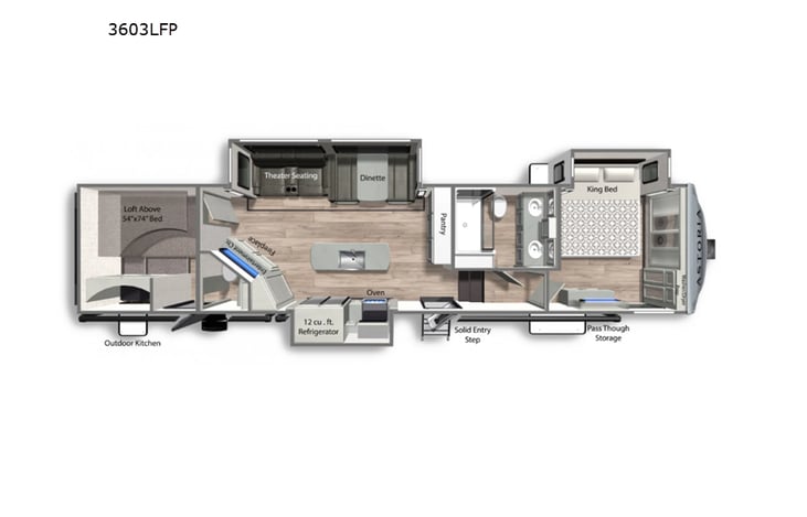 Representative floor plan provided by a trusted RVshare partner.