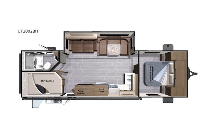 Representative floor plan provided by a trusted RVshare partner.