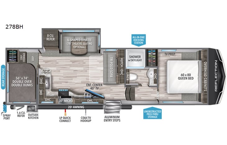 Representative floor plan provided by a trusted RVshare partner.