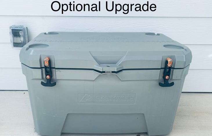 Optional Upgrade-27" Ozark Trail Outdoor Hardcase Ice Cooler with water drain.