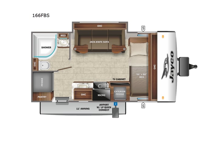 Representative floor plan provided by a trusted RVshare partner.