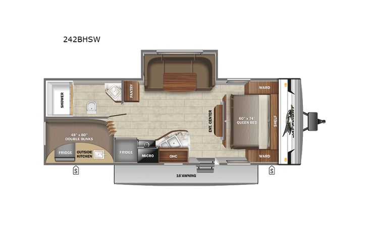 Representative floor plan provided by a trusted RVshare partner.