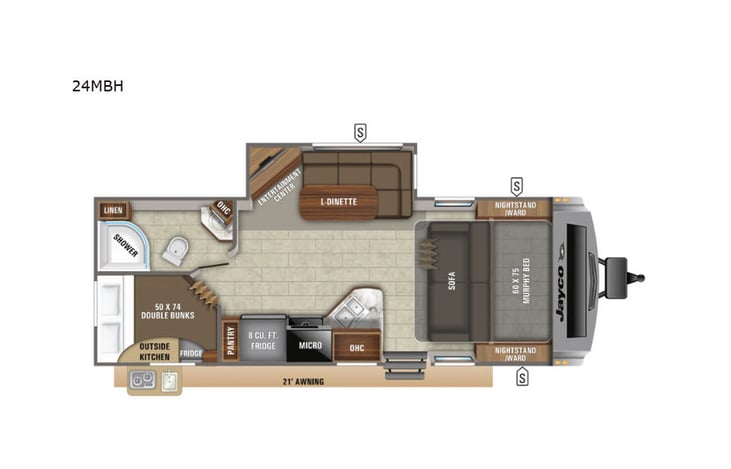 Representative floor plan provided by a trusted RVshare partner.