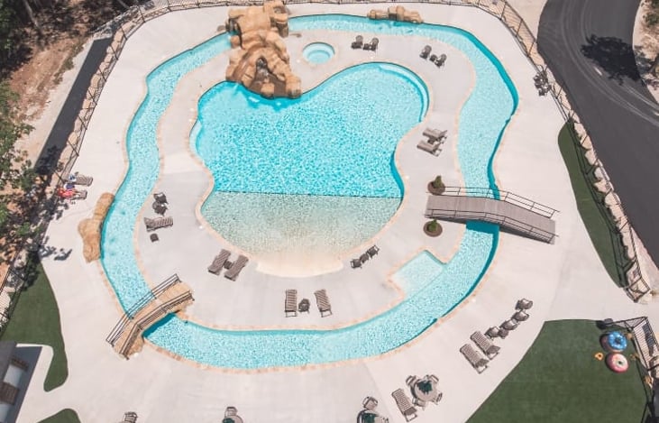 This may be the coolest campground around, and it's NEW! This is Landing View RV resort complete with a lazy river for the kiddos!