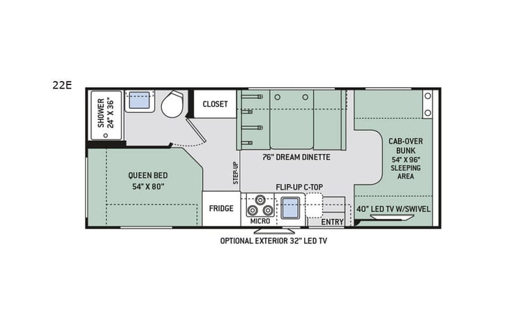 Representative floor plan provided by a trusted RVshare partner.