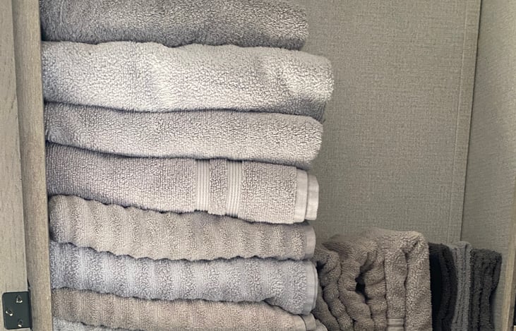 Provided bath towels