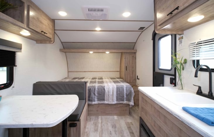 Open floor plan with LED Lighting.