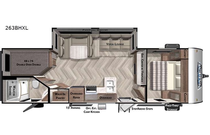 Representative floor plan provided by a trusted RVshare partner.