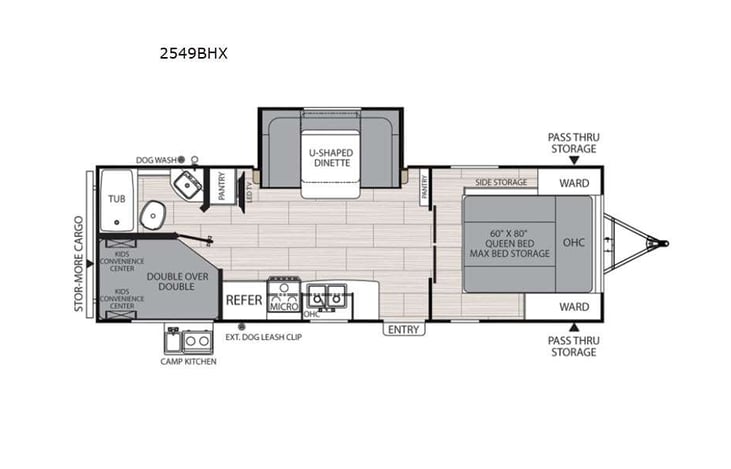 Representative floor plan provided by a trusted RVshare partner.