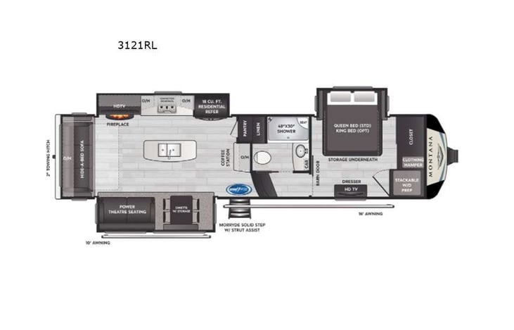 Representative floor plan provided by a trusted RVshare partner.