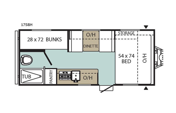 Representative floor plan provided by a trusted RVshare partner.