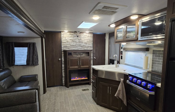 Living room and kitchen