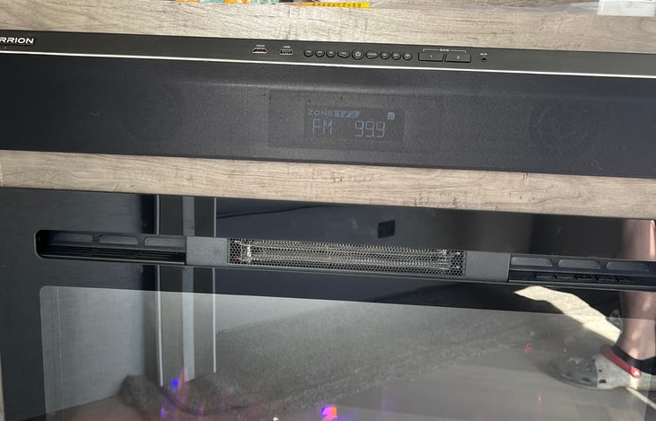 Bluetooth stereo with AM/FM Radio, AUX port, and HDMI inputs.