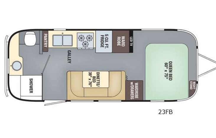Representative floor plan provided by a trusted RVshare partner.
