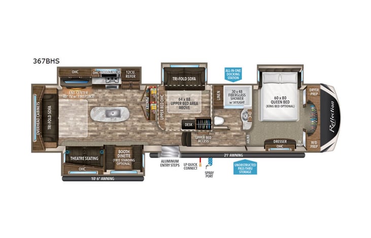 Representative floor plan provided by a trusted RVshare partner.