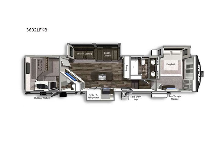 Representative floor plan provided by a trusted RVshare partner.