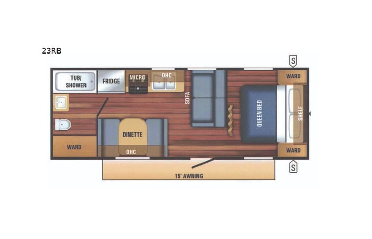 Representative floor plan provided by a trusted RVshare partner.