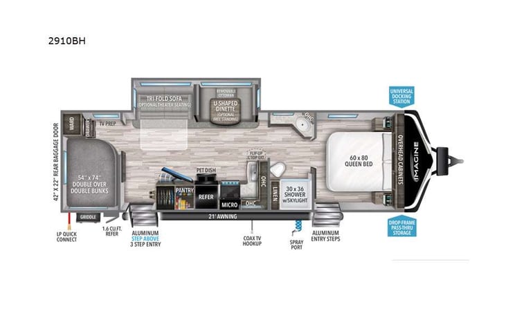 Representative floor plan provided by a trusted RVshare partner.