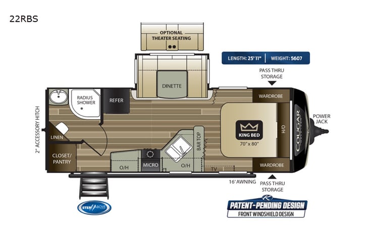 Representative floor plan provided by a trusted RVshare partner.