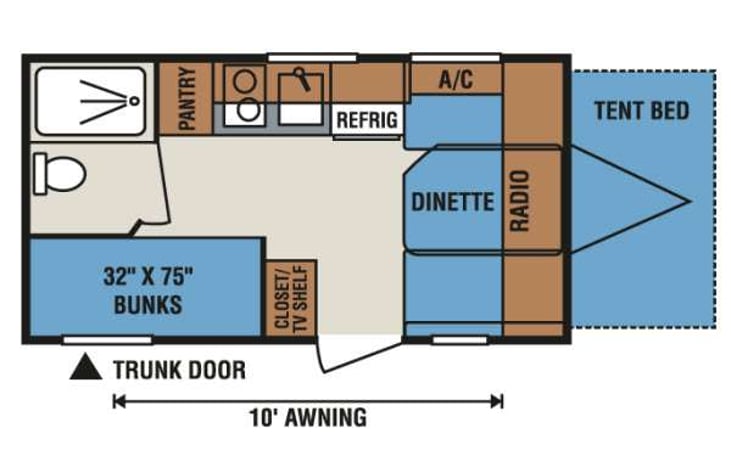 Representative floor plan provided by a trusted RVshare partner.