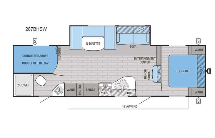 Representative floor plan provided by a trusted RVshare partner.