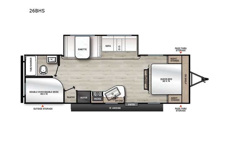 Representative floor plan provided by a trusted RVshare partner.