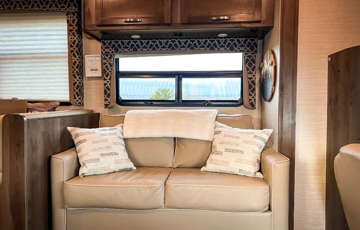 Jack knife love seat for smaller person sleeping