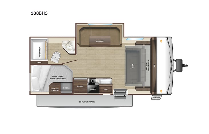 Representative floor plan provided by a trusted RVshare partner.