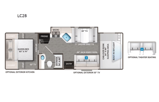Thor Quantum 28' rear bedroom