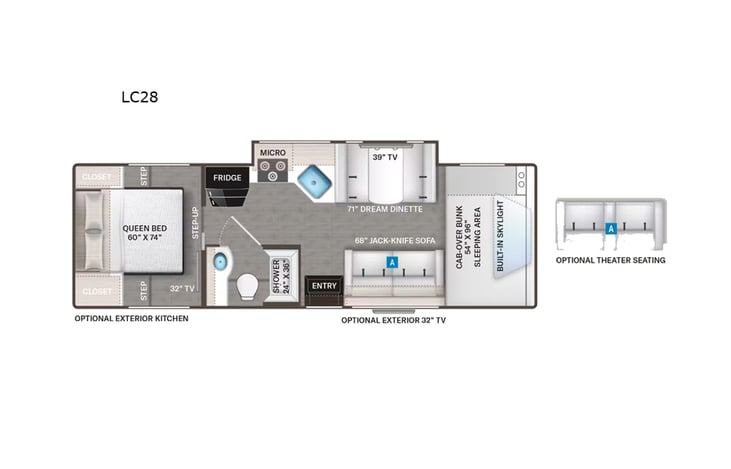 Representative floor plan provided by a trusted RVshare partner.
