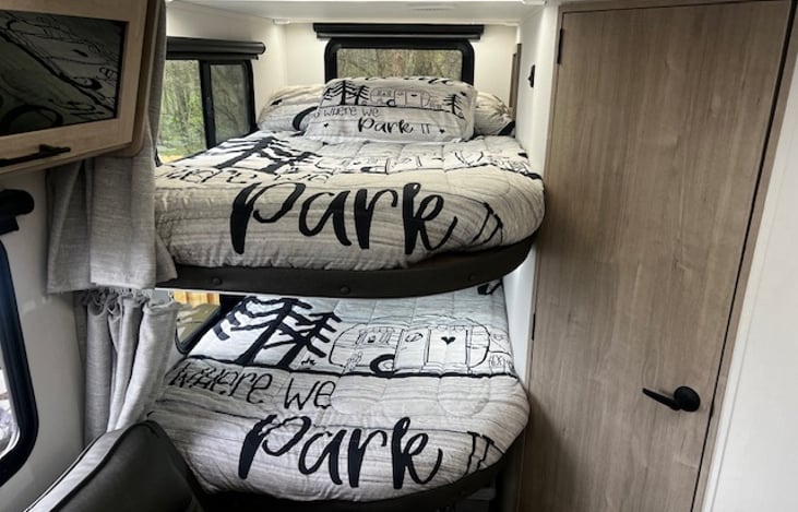 Full size bunks. 47" wide.