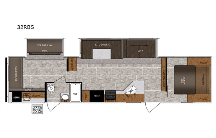 Representative floor plan provided by a trusted RVshare partner.