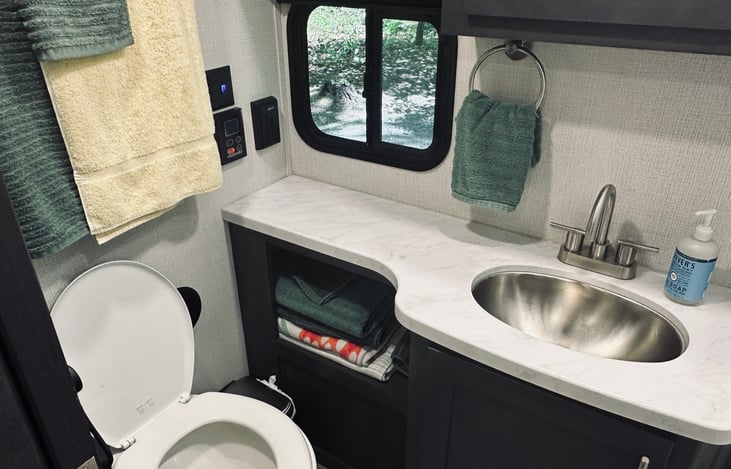 Tankless water heater with simple controls.