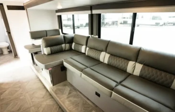 Couch and dining area