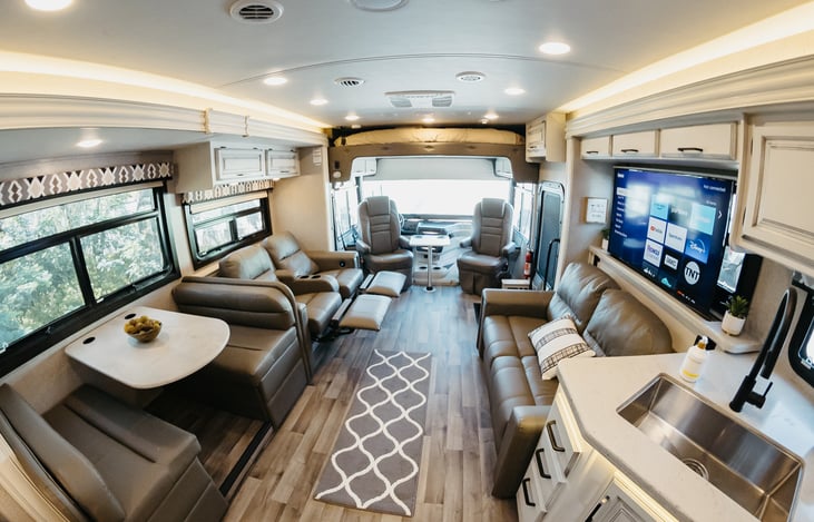 Big entertainment center equipped with Roku to stream your favorite shows on Netflix, Disney, amazon, Hulu and more.